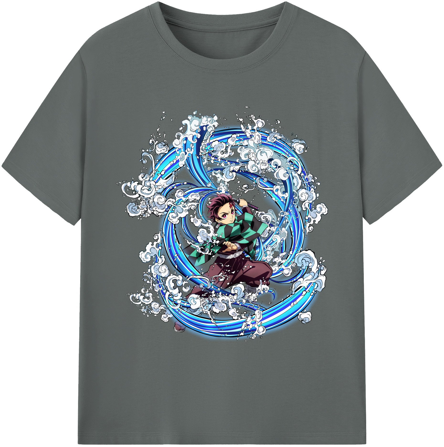 （画像用） 鬼滅の刃 竈門 炭治郎／かまど たんじろう Kamado Tanjirou 綿100％ メンズ半袖Tシャツ｜肌触りやわらか＆通気性